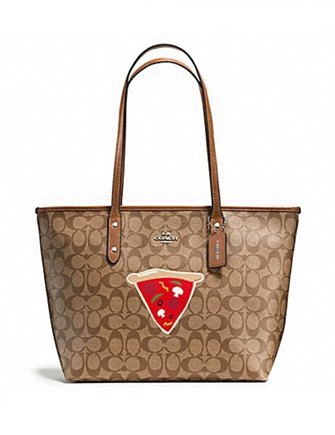 Coach NYC Pizza Slice Taxi Zip Signature Tote