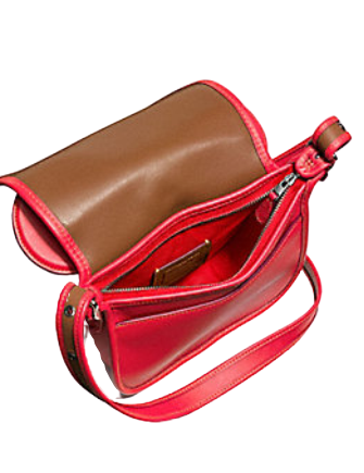 Coach Patricia Saddle in Glove Calf Leather With Mickey Ears