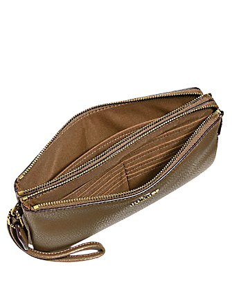Coach Pebble Leather Double Zip Wallet