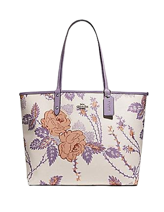 Coach Reversible City Tote With Thorn Roses Print