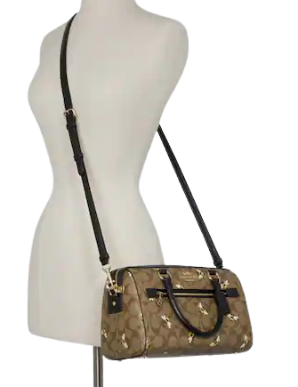 Coach Rowan Satchel In Signature Canvas With Bee Print