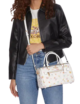 Coach Rowan Satchel In Signature Canvas With Mystical Floral Print