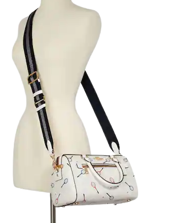 Coach Rowan Satchel In Signature Canvas With Racquet Print