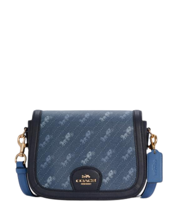 Coach Saddle Bag With Horse And Carriage Dot Print