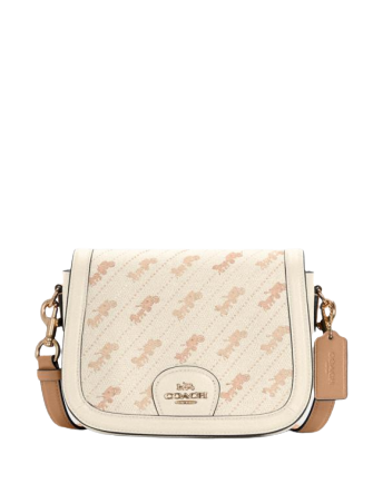 Coach Saddle Bag With Horse And Carriage Dot Print