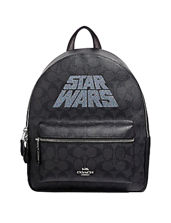Coach Star Wars X Medium Charlie Backpack in Signature Canvas With Glitter Logo