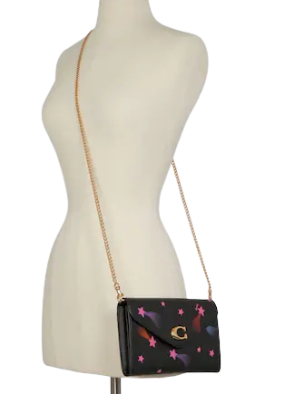 Coach Tammie Clutch Crossbody With Disco Star Print