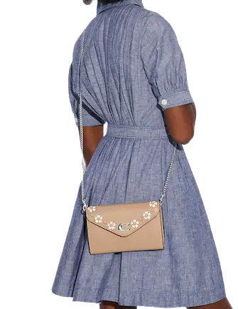 Coach Tammie Clutch Crossbody With Floral Whipstitch