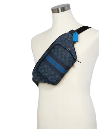 Coach Thompson Belt Bag In Signature Jacquard With Varsity Stripe