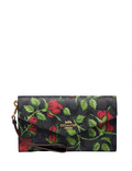 Coach Travel Envelope Wallet In Signature Canvas With Fairytale Rose Print
