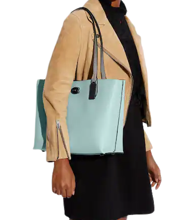 Coach Willow Tote In Colorblock With Signature Canvas Interior