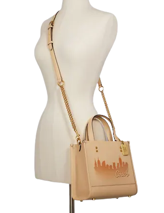 Coach X Jennifer Lopez Dempsey Tote 22 With Nyc Skyline