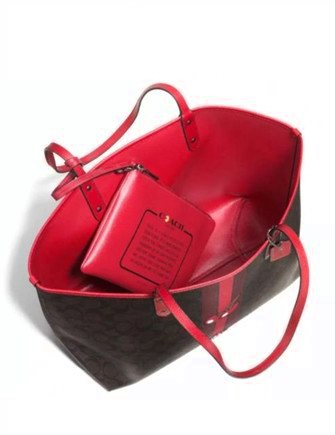 Coach X Pac-Man Cherry Signature Reversible City Tote