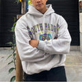 South Padre Island Print Mens' Fleece Hoodie Grey 320g