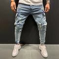 Wool Ripped Patch Denim Pants