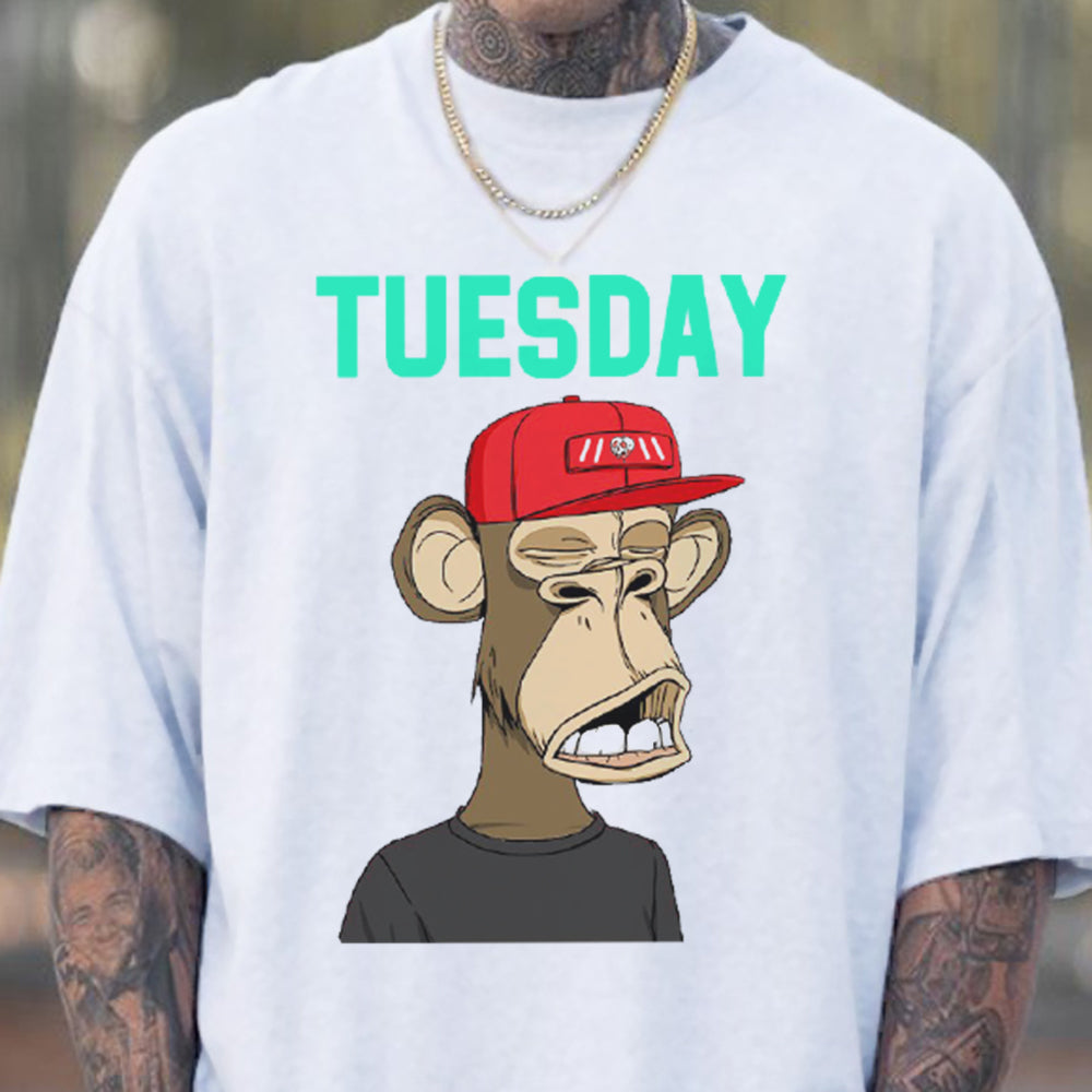 Tuesday Letters Graphic Print Men's T-Shirt