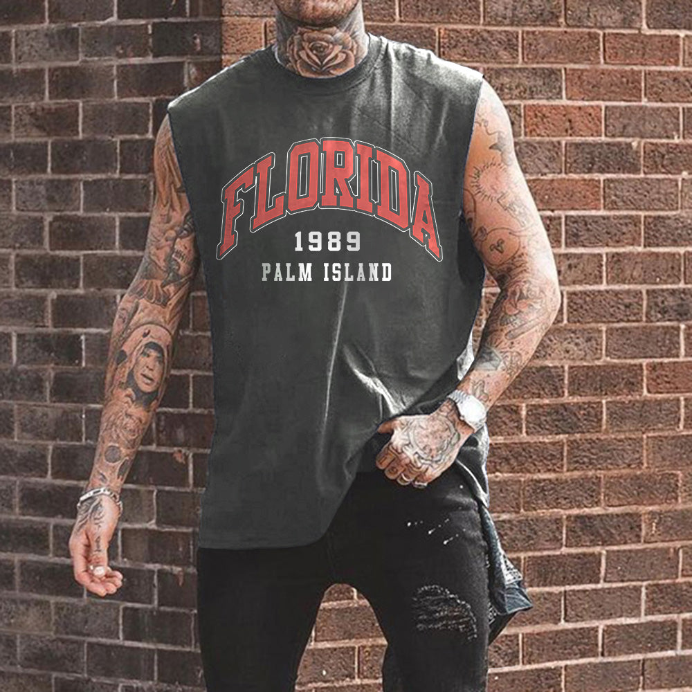 Florida Alphabet Graphic Print Sports Men's Tank Top