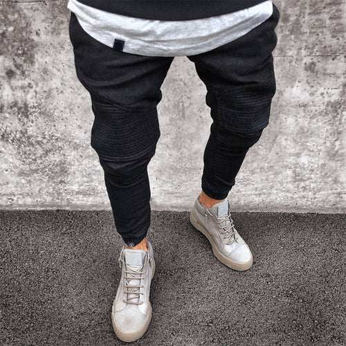 Casual Patch Denim Pants