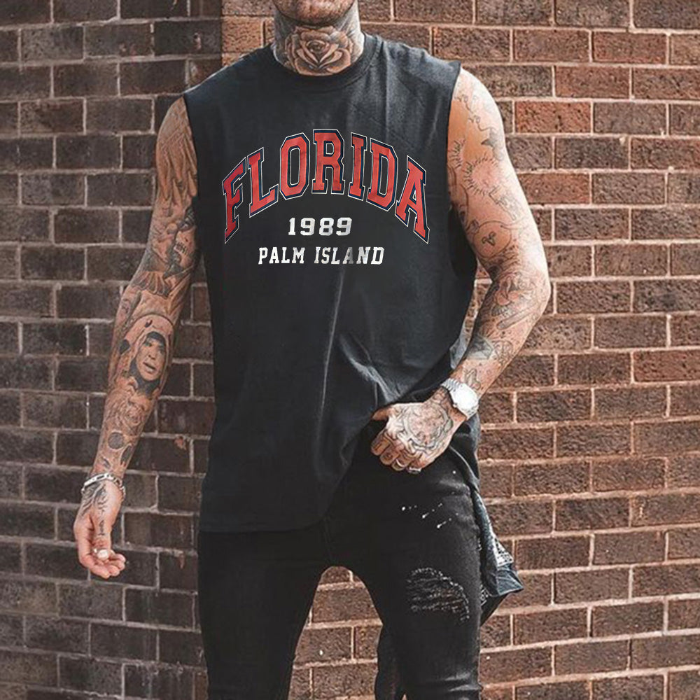 Florida Alphabet Graphic Print Sports Men's Tank Top