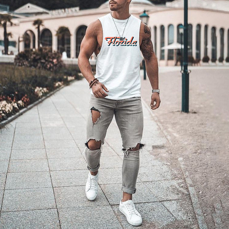 Florida Letter Graphics Casual Basic Men's Tank Top