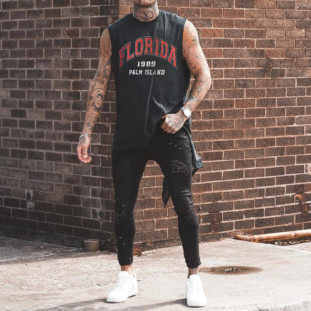 Florida Alphabet Graphic Print Sports Men's Tank Top