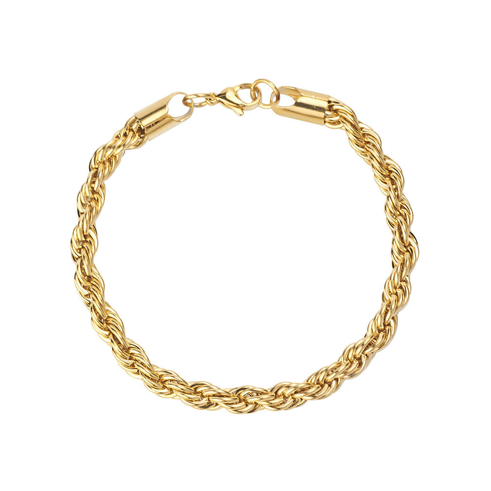 Coarse Twist Chain Bracelet Titanium Steel Trendy Men's Personality Jewelry