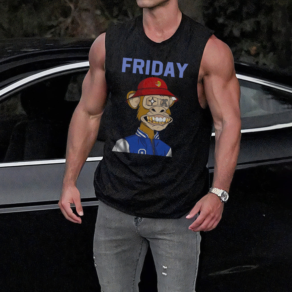 Friday Alphabet Graphic Print Men's Tank Top