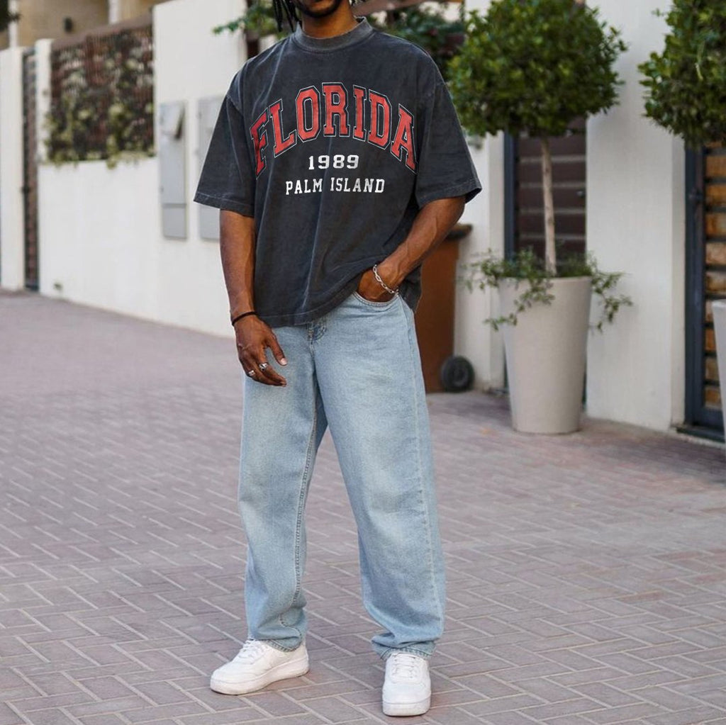 Florida Alphabet Graphic Print Casual Men's T-Shirt
