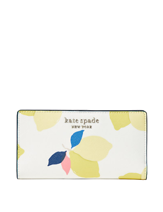 Kate Spade New York Cameron Lemon Zest Large Slim Bifold Wallet