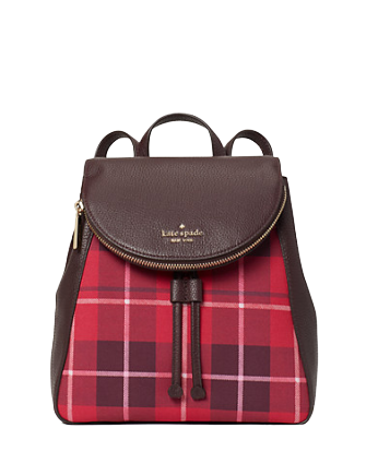Kate Spade New York Leila Plaid Medium Flap Backpack
