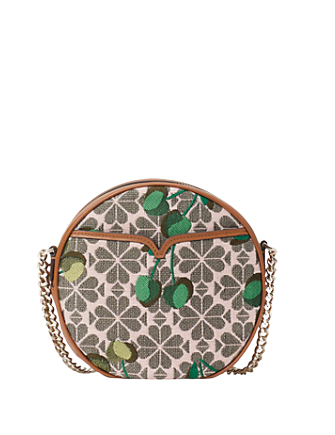Kate Spade New York Spade Flower Jacquard Drum Cherry Medium Crossbody