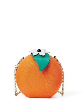 Kate Spade New York Spice Things Up Straw Orange Crossbody