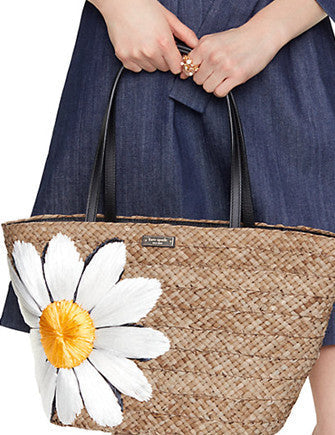 Kate Spade New York Down The Rabbit Hole Straw Daisy Tote