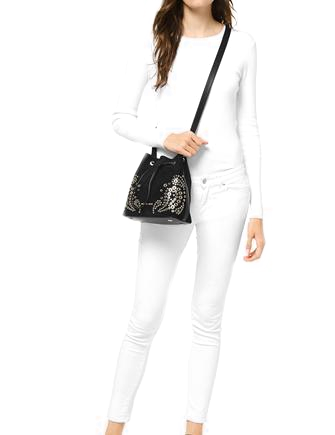 Michael Michael Kors Cary Embellished Bucket Crossbody