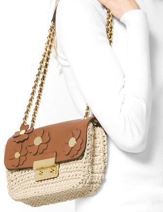 Michael Michael Kors Flora Applique Sloan Large Chain Shoulder Bag