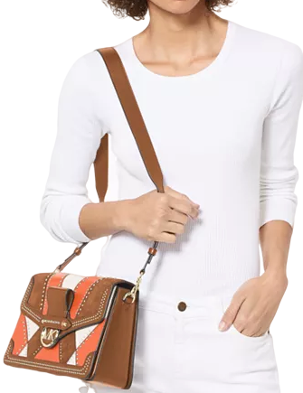 Michael Michael Kors Jessie Large Flap Leather Shoulder Bag