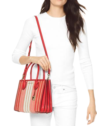 Michael Michael Kors Mercer Accordion Leather & Straw Tote
