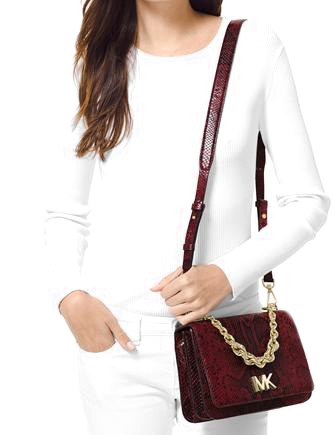 Michael Michael Kors Mott Python Chain Shoulder Bag