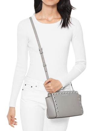 Michael Michael Kors Selma Medium Studded Saffiano Messenger
