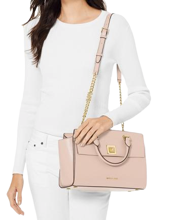 Michael Michael Kors Sylvia Medium Crossgrain Leather Satchel