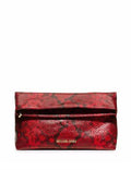 Michael Michael Kors Daria Foldover Python Embossed Clutch